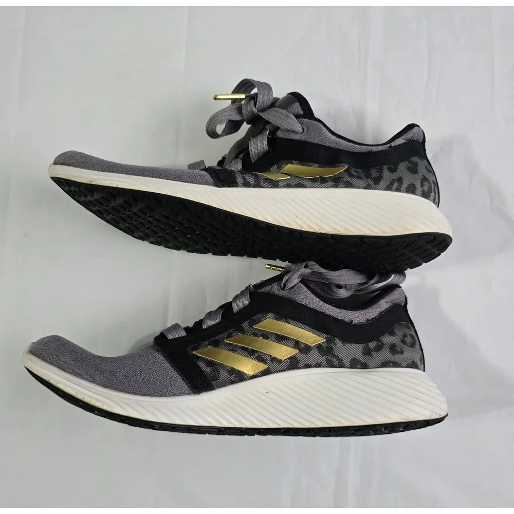 Adidas Edge Lux 4 Grey Leopard Gold Running Shoes FV8577 Womens 8.5